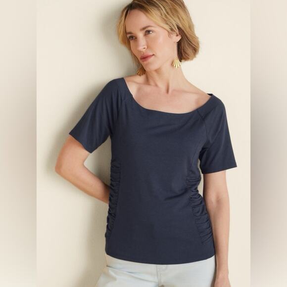 NWT Soft Surroundings Kelsey Top Nautical Navy Size 2X (22W) - Picture 2 of 9